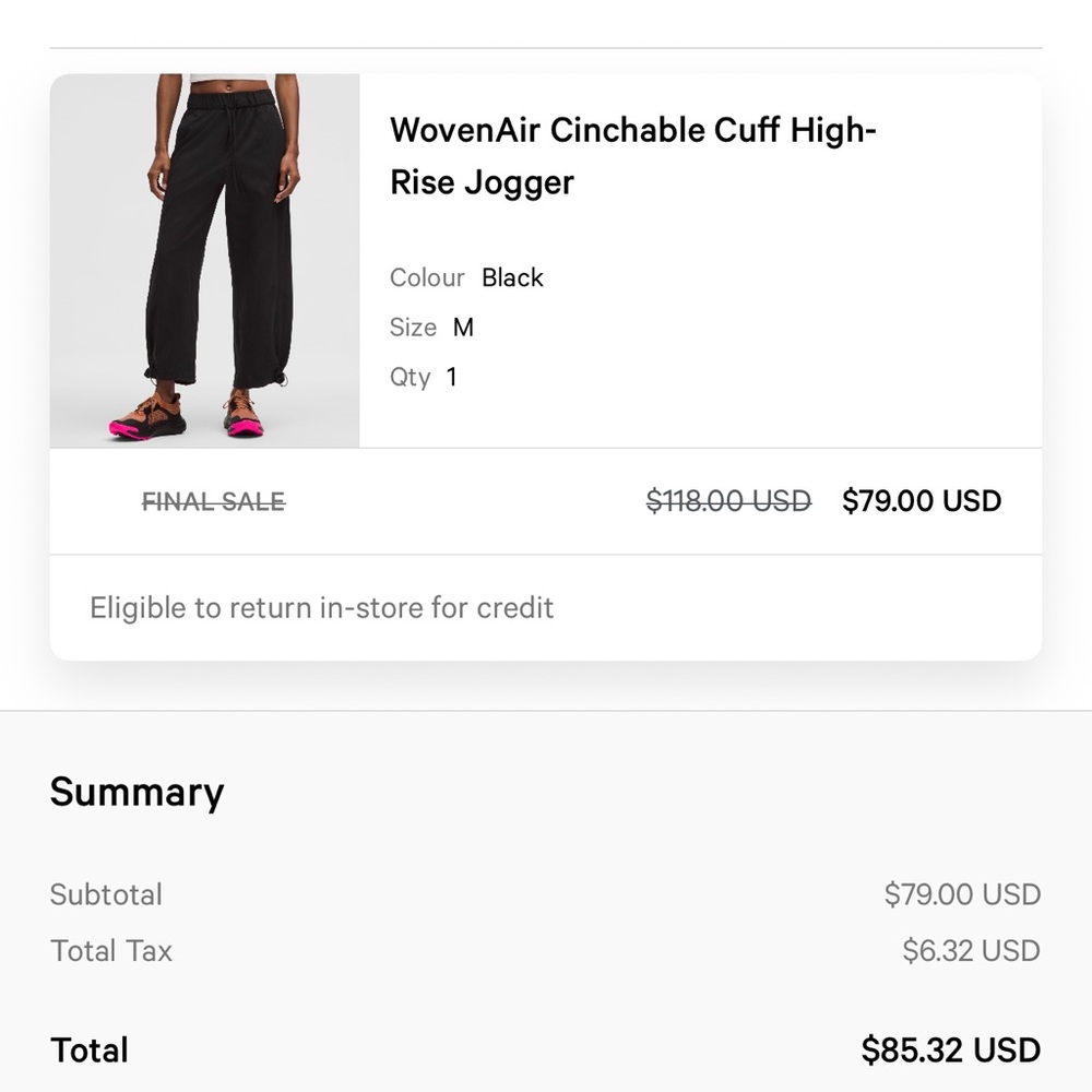 Lululemon WovenAir Cinch Joggers